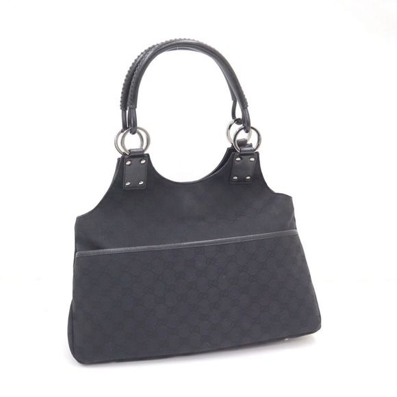 Gucci Handbag Black GG Canvas Leather - Picture 1 of 10